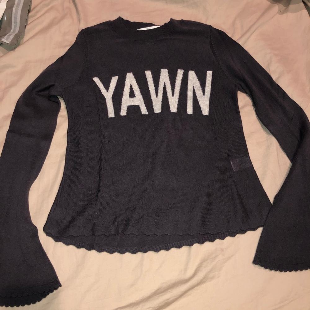 “YAWN” Wildfox Knit Sweater
